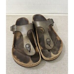 Birkenstock Women's Gizeh Sandal Brown/Bronze Thong 36 Size Women’s 6R Flaw